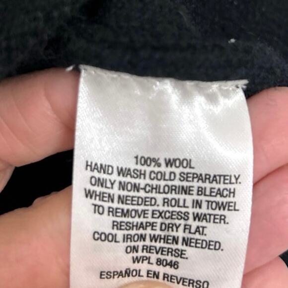 JM Collection Boiled Wool Sweater Jacket Black Broach Quiet Luxury L NWT - Picture 11 of 13